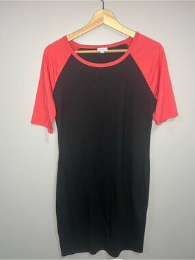 LuLaRoe Black Top with Coral Pink Trim